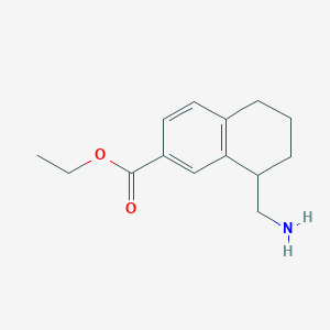 molecular formula C14H19NO2 B2789474 Ethyl 8-(aminomethyl)-5,6,7,8-tetrahydronaphthalene-2-carboxylate CAS No. 2114455-94-4