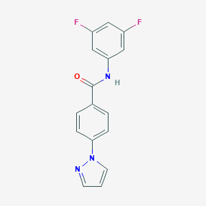 molecular formula C16H11F2N3O B278948 N-(3,5-difluorophenyl)-4-(1H-pyrazol-1-yl)benzamide 