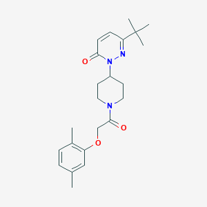 molecular formula C23H31N3O3 B2789484 6-Tert-butyl-2-{1-[2-(2,5-dimethylphenoxy)acetyl]piperidin-4-yl}-2,3-dihydropyridazin-3-one CAS No. 2379953-15-6