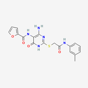 molecular formula C18H17N5O4S B2789493 N-(4-amino-6-oxo-2-((2-oxo-2-(m-tolylamino)ethyl)thio)-1,6-dihydropyrimidin-5-yl)furan-2-carboxamide CAS No. 868225-97-2