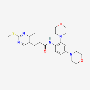 N-[2,4-bis(morpholin-4-yl)phenyl]-3-[4,6-dimethyl-2-(methylsulfanyl)pyrimidin-5-yl]propanamide