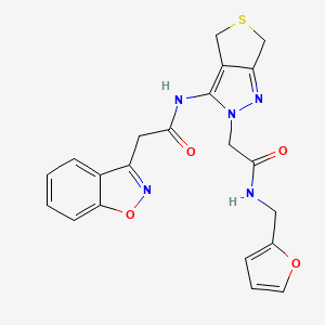 2-(benzo[d]isoxazol-3-yl)-N-(2-(2-((furan-2-ylmethyl)amino)-2-oxoethyl)-4,6-dihydro-2H-thieno[3,4-c]pyrazol-3-yl)acetamide