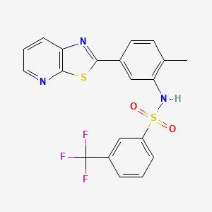 N-(2-methyl-5-(thiazolo[5,4-b]pyridin-2-yl)phenyl)-3-(trifluoromethyl)benzenesulfonamide