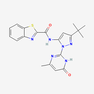 N-(3-(tert-butyl)-1-(4-methyl-6-oxo-1,6-dihydropyrimidin-2-yl)-1H-pyrazol-5-yl)benzo[d]thiazole-2-carboxamide