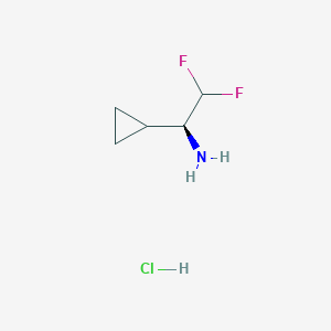 molecular formula C5H10ClF2N B2789545 (S)-1-Cyclopropyl-2,2-difluoroethan-1-amine hcl CAS No. 2055389-20-1