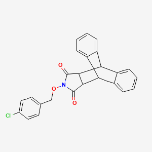 molecular formula C25H18ClNO3 B2789549 17-[(4-Chlorobenzyl)oxy]-17-azapentacyclo[6.6.5.0~2,7~.0~9,14~.0~15,19~]nonadeca-2(7),3,5,9(14),10,12-hexaene-16,18-dione CAS No. 478029-46-8