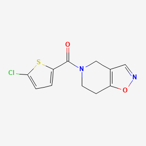 molecular formula C11H9ClN2O2S B2789550 (5-chlorothiophen-2-yl)(6,7-dihydroisoxazolo[4,5-c]pyridin-5(4H)-yl)methanone CAS No. 2034487-32-4