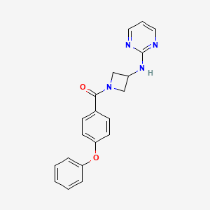 molecular formula C20H18N4O2 B2789556 N-[1-(4-phenoxybenzoyl)azetidin-3-yl]pyrimidin-2-amine CAS No. 2177366-11-7