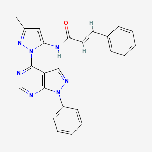 molecular formula C24H19N7O B2789557 N-(3-methyl-1-(1-phenyl-1H-pyrazolo[3,4-d]pyrimidin-4-yl)-1H-pyrazol-5-yl)cinnamamide CAS No. 1005949-85-8