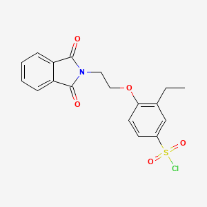 molecular formula C18H16ClNO5S B2789558 4-[2-(1,3-dioxo-2,3-dihydro-1H-isoindol-2-yl)ethoxy]-3-ethylbenzene-1-sulfonyl chloride CAS No. 1225291-03-1