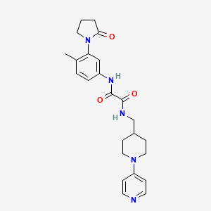 molecular formula C24H29N5O3 B2789561 N1-(4-methyl-3-(2-oxopyrrolidin-1-yl)phenyl)-N2-((1-(pyridin-4-yl)piperidin-4-yl)methyl)oxalamide CAS No. 2034499-09-5