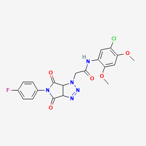 molecular formula C20H17ClFN5O5 B2789565 N-(5-chloro-2,4-dimethoxyphenyl)-2-(5-(4-fluorophenyl)-4,6-dioxo-4,5,6,6a-tetrahydropyrrolo[3,4-d][1,2,3]triazol-1(3aH)-yl)acetamide CAS No. 1052603-27-6
