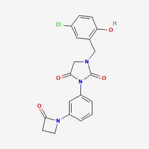 1-[(5-Chloro-2-hydroxyphenyl)methyl]-3-[3-(2-oxoazetidin-1-yl)phenyl]imidazolidine-2,4-dione