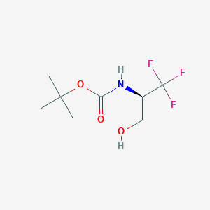 molecular formula C8H14F3NO3 B2789598 tert-Butyl (R)-(1,1,1-trifluoro-3-hydroxypropan-2-yl)carbamate CAS No. 1393524-03-2