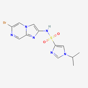 molecular formula C12H13BrN6O2S B2789599 n-{6-Bromoimidazo[1,2-a]pyrazin-2-yl}-1-(propan-2-yl)-1h-imidazole-4-sulfonamide CAS No. 2224168-75-4