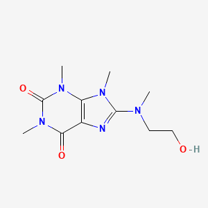 B2789627 8-[(2-hydroxyethyl)(methyl)amino]-1,3,9-trimethyl-3,9-dihydro-1H-purine-2,6-dione CAS No. 893764-14-2