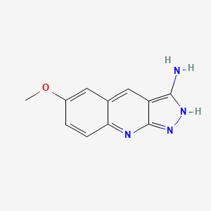 molecular formula C11H10N4O B2789643 6-methoxy-1H-pyrazolo[3,4-b]quinolin-3-amine CAS No. 129797-60-0