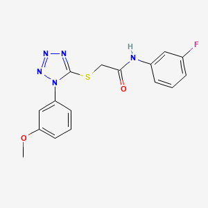 molecular formula C16H14FN5O2S B2789664 N-(3-fluorophenyl)-2-{[1-(3-methoxyphenyl)-1H-1,2,3,4-tetrazol-5-yl]sulfanyl}acetamide CAS No. 878697-88-2