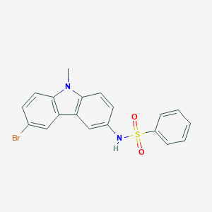 molecular formula C19H15BrN2O2S B278967 N-(6-bromo-9-methyl-9H-carbazol-3-yl)benzenesulfonamide 
