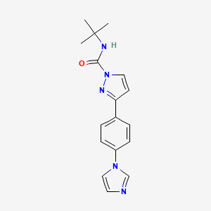molecular formula C17H19N5O B2789670 N-(tert-butyl)-3-[4-(1H-imidazol-1-yl)phenyl]-1H-pyrazole-1-carboxamide CAS No. 321385-63-1