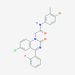 molecular formula C23H16BrClFN3O2 B2789671 N-(4-bromo-3-methylphenyl)-2-[6-chloro-4-(2-fluorophenyl)-2-oxo-1,2-dihydroquinazolin-1-yl]acetamide CAS No. 959526-02-4