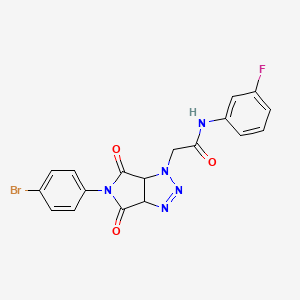 2-(5-(4-bromophenyl)-4,6-dioxo-4,5,6,6a-tetrahydropyrrolo[3,4-d][1,2,3]triazol-1(3aH)-yl)-N-(3-fluorophenyl)acetamide