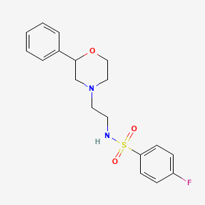4-fluoro-N-(2-(2-phenylmorpholino)ethyl)benzenesulfonamide