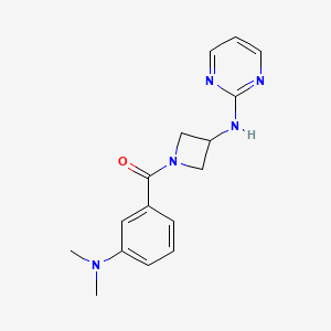 molecular formula C16H19N5O B2789730 N-{1-[3-(dimethylamino)benzoyl]azetidin-3-yl}pyrimidin-2-amine CAS No. 2034222-73-4