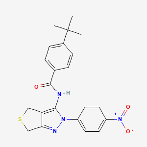 molecular formula C22H22N4O3S B2789736 4-tert-butyl-N-[2-(4-nitrophenyl)-2H,4H,6H-thieno[3,4-c]pyrazol-3-yl]benzamide CAS No. 396720-95-9