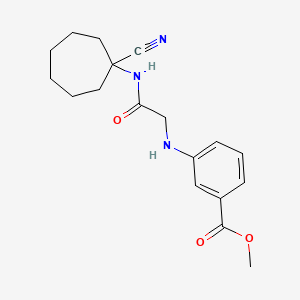 molecular formula C18H23N3O3 B2789751 Methyl 3-({[(1-cyanocycloheptyl)carbamoyl]methyl}amino)benzoate CAS No. 1090464-01-9