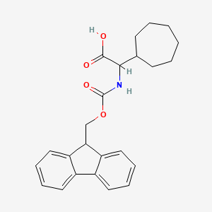 molecular formula C24H27NO4 B2789754 2-Cycloheptyl-2-({[(9H-fluoren-9-yl)methoxy]carbonyl}amino)acetic acid CAS No. 1695699-56-9