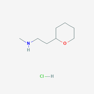 molecular formula C8H18ClNO B2789764 Methyl-[2-(tetrahydro-pyran-2-YL)-ethyl]-amine hydrochloride CAS No. 1187927-73-6