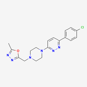 2-[[4-[6-(4-Chlorophenyl)pyridazin-3-yl]piperazin-1-yl]methyl]-5-methyl-1,3,4-oxadiazole