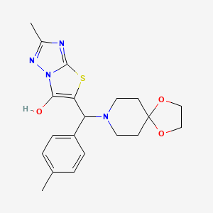 5-(1,4-Dioxa-8-azaspiro[4.5]decan-8-yl(p-tolyl)methyl)-2-methylthiazolo[3,2-b][1,2,4]triazol-6-ol