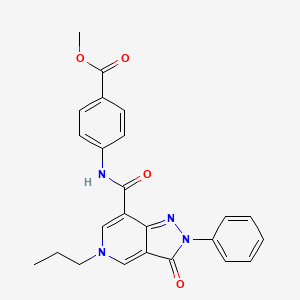 molecular formula C24H22N4O4 B2789795 methyl 4-{3-oxo-2-phenyl-5-propyl-2H,3H,5H-pyrazolo[4,3-c]pyridine-7-amido}benzoate CAS No. 921834-01-7