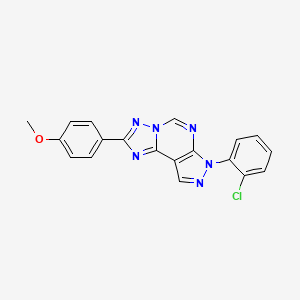 molecular formula C19H13ClN6O B2789796 7-(2-chlorophenyl)-2-(4-methoxyphenyl)-7H-pyrazolo[4,3-e][1,2,4]triazolo[1,5-c]pyrimidine CAS No. 902029-35-0