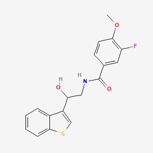 molecular formula C18H16FNO3S B2789806 N-[2-(1-benzothiophen-3-yl)-2-hydroxyethyl]-3-fluoro-4-methoxybenzamide CAS No. 2034346-41-1