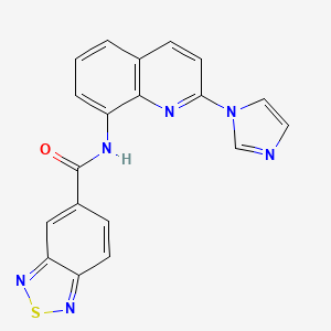 molecular formula C19H12N6OS B2789807 N-[2-(1H-imidazol-1-yl)quinolin-8-yl]-2,1,3-benzothiadiazole-5-carboxamide CAS No. 1226446-20-3