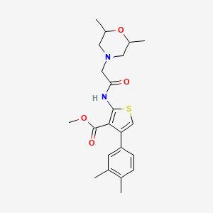 molecular formula C22H28N2O4S B2789816 Methyl 2-(2-(2,6-dimethylmorpholino)acetamido)-4-(3,4-dimethylphenyl)thiophene-3-carboxylate CAS No. 670269-84-8