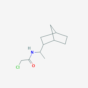 molecular formula C11H18ClNO B2789824 N-(1-{bicyclo[2.2.1]heptan-2-yl}ethyl)-2-chloroacetamide CAS No. 312713-11-4