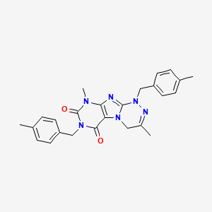 1,7-Bis[(4-methylphenyl)methyl]-3,9-dimethyl-5,7,9-trihydro-4H-1,2,4-triazino[4,3-h]purine-6,8-dione