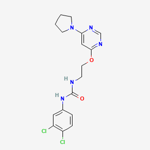 1-(3,4-Dichlorophenyl)-3-(2-((6-(pyrrolidin-1-yl)pyrimidin-4-yl)oxy)ethyl)urea