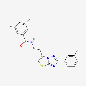3,5-dimethyl-N-(2-(2-(m-tolyl)thiazolo[3,2-b][1,2,4]triazol-6-yl)ethyl)benzamide