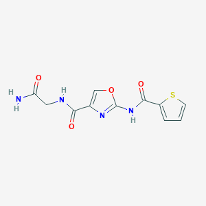 molecular formula C11H10N4O4S B2789875 N-(2-amino-2-oxoethyl)-2-(thiophene-2-carboxamido)oxazole-4-carboxamide CAS No. 1286717-03-0