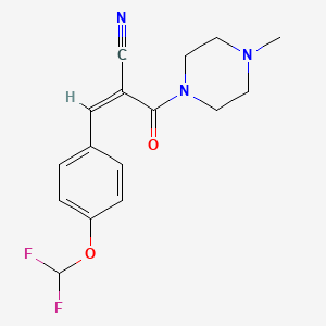 (Z)-3-[4-(Difluoromethoxy)phenyl]-2-(4-methylpiperazine-1-carbonyl)prop-2-enenitrile