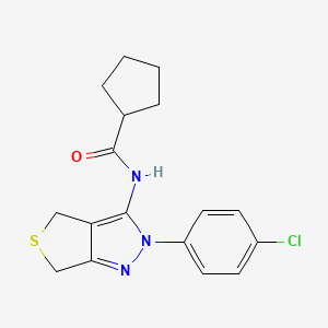 N-[2-(4-chlorophenyl)-4,6-dihydrothieno[3,4-c]pyrazol-3-yl]cyclopentanecarboxamide