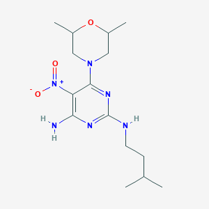 6-(2,6-dimethylmorpholin-4-yl)-N~2~-(3-methylbutyl)-5-nitropyrimidine-2,4-diamine