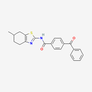 4-benzoyl-N-(6-methyl-4,5,6,7-tetrahydro-1,3-benzothiazol-2-yl)benzamide