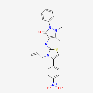 (Z)-4-((3-allyl-4-(4-nitrophenyl)thiazol-2(3H)-ylidene)amino)-1,5-dimethyl-2-phenyl-1H-pyrazol-3(2H)-one