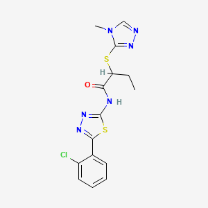 N-[5-(2-chlorophenyl)-1,3,4-thiadiazol-2-yl]-2-[(4-methyl-1,2,4-triazol-3-yl)thio]butanamide